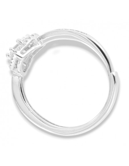 Anello Argento Rodiato Cuore Zirconi Bianchi [e687ffc8]