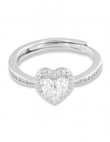 Anello Argento Rodiato Cuore Zirconi Bianchi [3fa1bcc5]