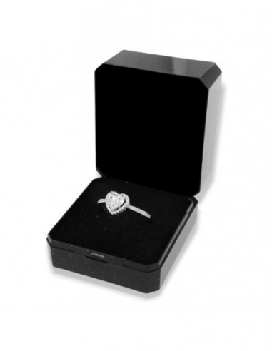 Anello Argento Rodiato Cuore Zirconi Bianchi [88bc7dc1]