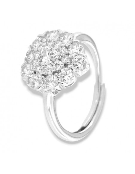 Anello Argento Rodiato Cuore Zirconi Bianchi [a6c09f63]