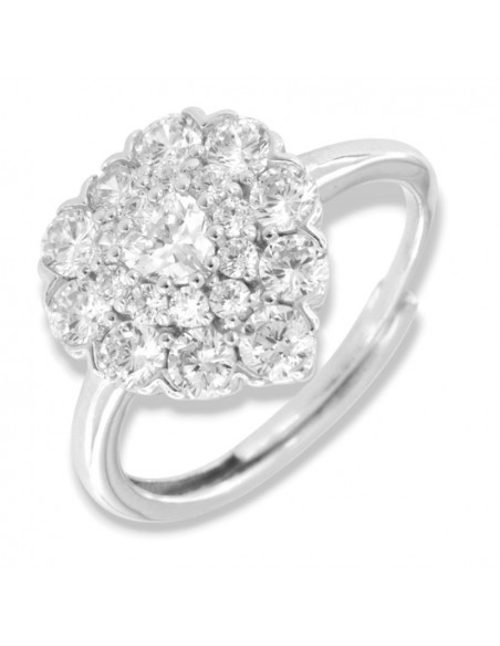 Anello Argento Rodiato Cuore Zirconi Bianchi [26995304]