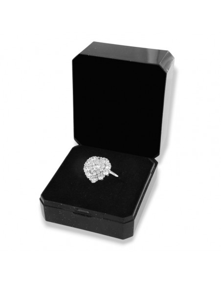 Anello Argento Rodiato Cuore Zirconi Bianchi [faef5717]