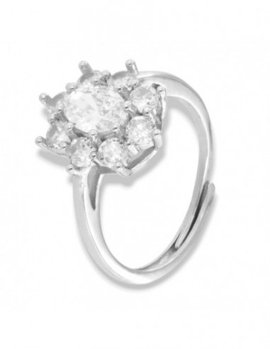 Anello Argento Rodiato Principessa Bianca 7x5MM [c8fb1d6a]