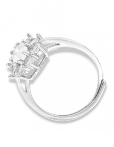 Anello Argento Rodiato Principessa Bianca 7x5MM [2d90a519]