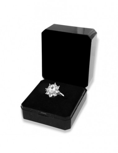 Anello Argento Rodiato Principessa Bianca 7x5MM [43ab2710]