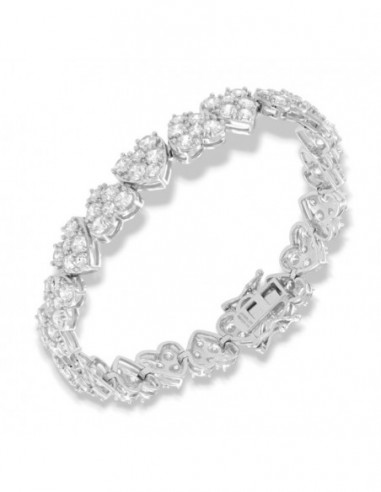 Bracciale Argento Rodiato Cuori Pavettati [626e5c63]