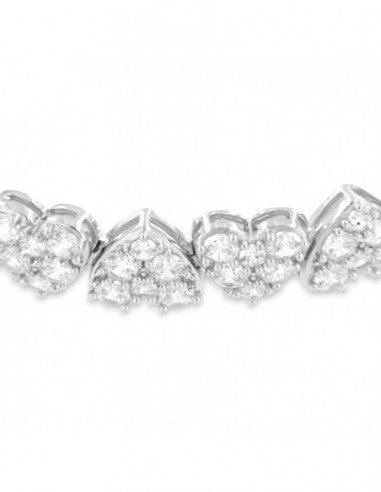 Bracciale Argento Rodiato Cuori Pavettati [662f5efa]