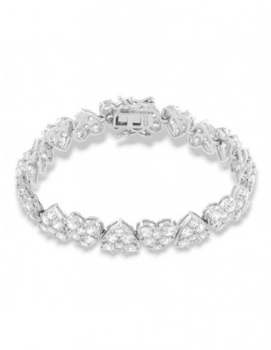 Bracciale Argento Rodiato Cuori Pavettati [637f19e4]