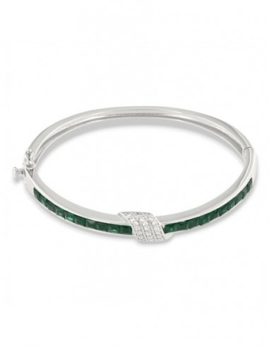 Bracciale Argento Rodiato Schiava Zirconi Verdi [19e16e1c]
