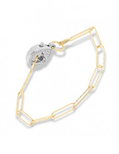 Bracciale Argento Dorato Catena Diamantata [69d2835a]