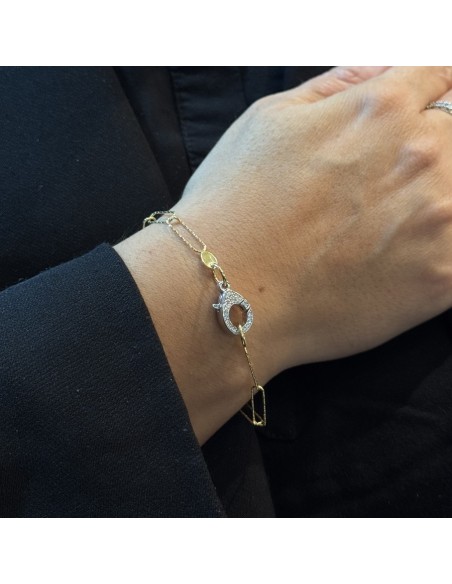 Bracciale Argento Dorato Catena Diamantata [3eebe303]
