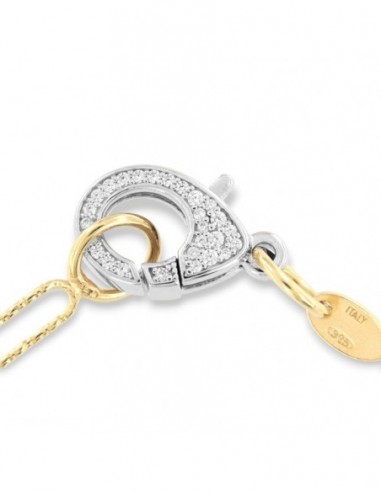 Bracciale Argento Dorato Catena Diamantata [89f62207]