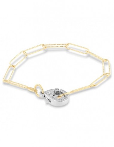 Bracciale Argento Dorato Catena Diamantata [8ca66519]