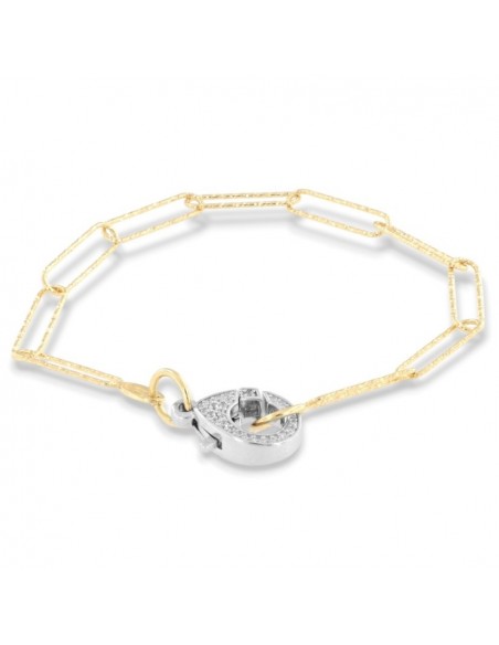 Bracciale Argento Dorato Catena Diamantata [8ca66519]