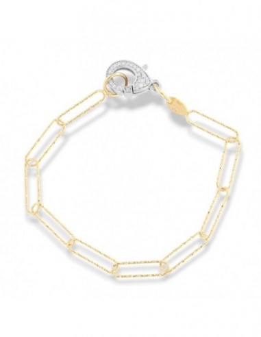 Bracciale Argento Dorato Catena Diamantata [3bbba41d]