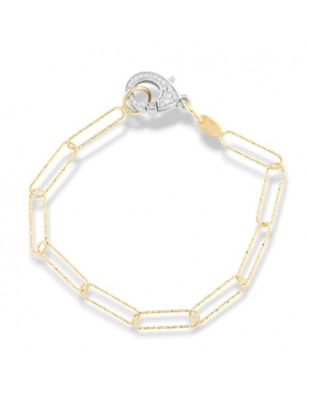 Bracciale Argento Dorato Catena Diamantata [3bbba41d]