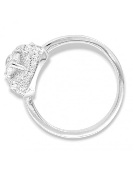 Anello Argento Rodiato Orsetto Zirconi Bianchi [74bbe286]