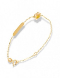 Bracciale Oro Giallo Neonato Piastra Margherita [c013ed65]