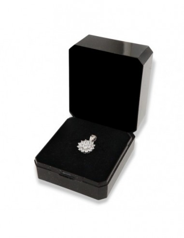 Ciondolo Argento Rodiato Fiore Zirconi Bianchi [5729b3a8]