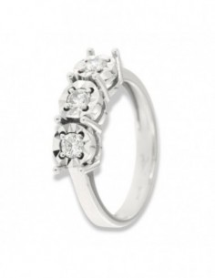 Anello Oro Bianco Trilogy Illusion 0,36 Carati [e78c5c96]
