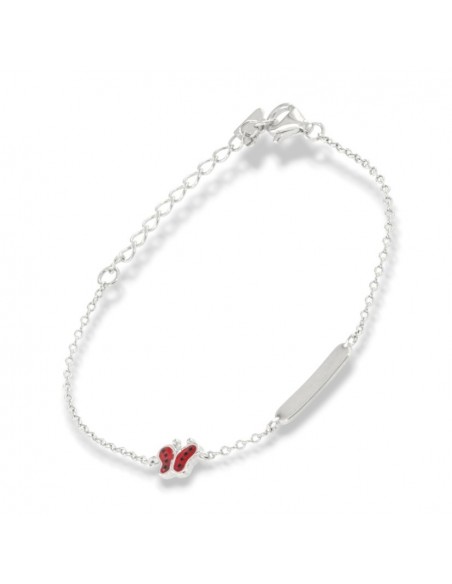 Bracciale Argento Rodiato Neonato Piastra Farfalla [075e1c92]
