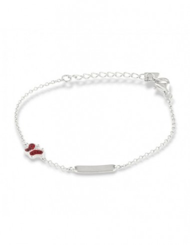Bracciale Argento Rodiato Neonato Piastra Farfalla [29d7dbc1]