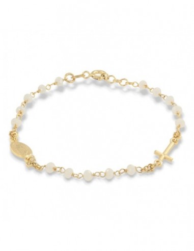 Bracciale Argento Dorato Rosario Sfere Bianche [827878c2]