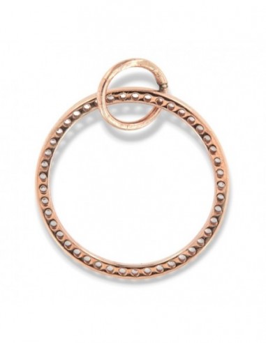 Ciondolo Argento Rosato Cerchio Zirconi Bianchi [57ae1f70]