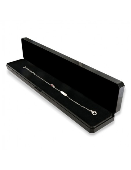 Bracciale Argento Rodiato Neonato Piastra Coccinella Zirconi Bianchi [4fbe291b]