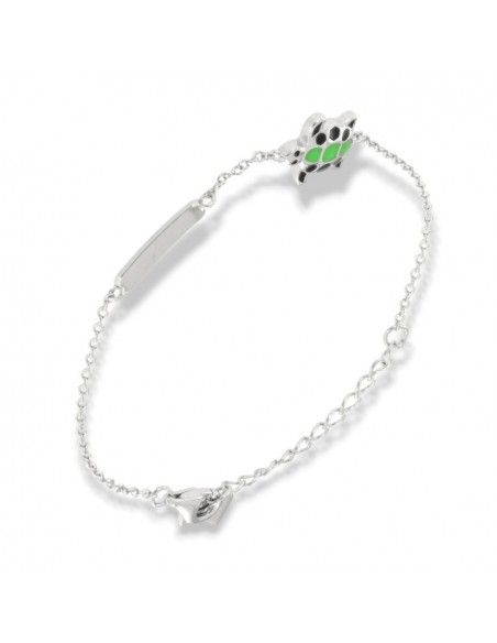 Bracciale Argento Rodiato Neonato Piastra Tartaruga [b043dd96]