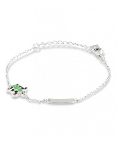 Bracciale Argento Rodiato Neonato Piastra Tartaruga [ae7b03c0]