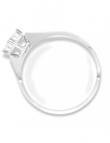 Anello Oro Bianco Solitario Illusion Diamante 0,03 Carati mis 2 [1e1f9adb]