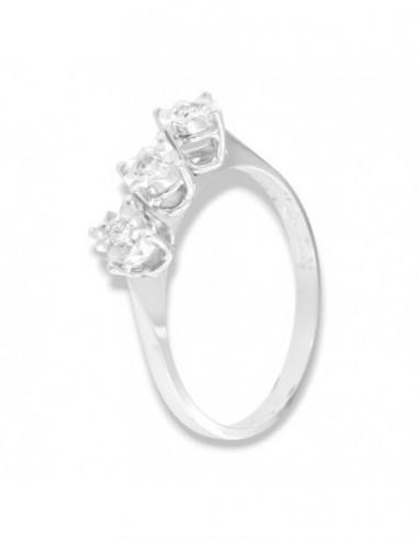 Anello Oro Bianco Trilogy Illusion 0,06 Carati [4d732c05]