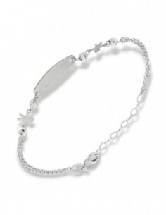 Bracciale Argento Rodiato Neonato Piastra Centrale [3db45eda]