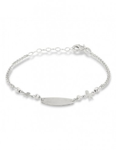 Bracciale Argento Rodiato Neonato Piastra Centrale [2eb3ebdd]