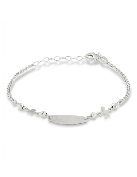 Bracciale Argento Rodiato Neonato Piastra Centrale [2eb3ebdd]