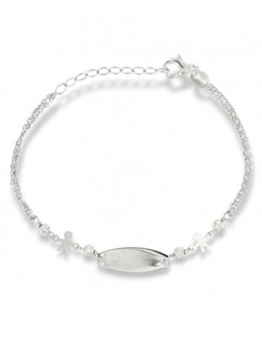 Bracciale Argento Rodiato Neonato Piastra Centrale [99ae2ad9]
