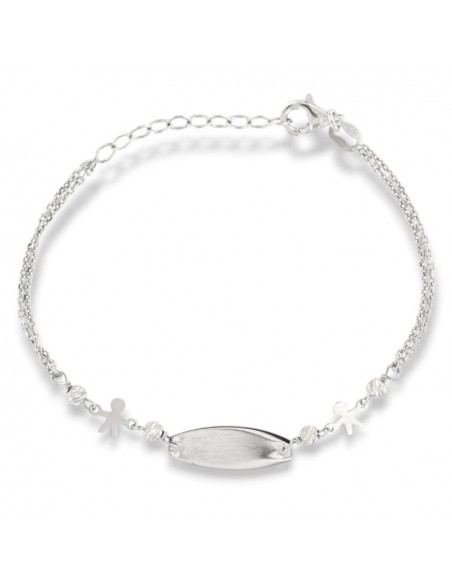 Bracciale Argento Rodiato Neonato Piastra Centrale [99ae2ad9]