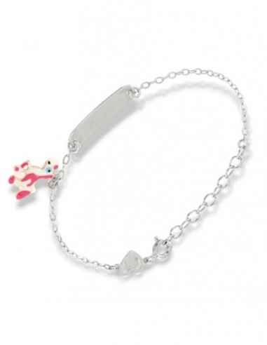 Bracciale Argento Rodiato Neonato Piastra Unicorno [69659e9b]