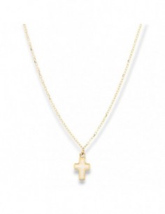 Collana Oro Giallo Croce Madreperla Bianca [8a3b89ae]