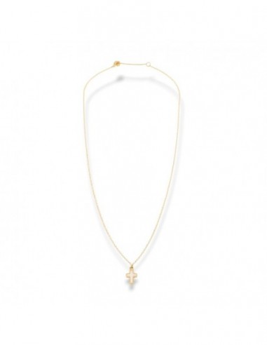 Collana Oro Giallo Croce Madreperla Bianca [12481069]