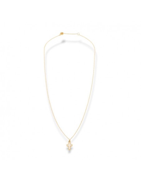 Collana Oro Giallo Croce Madreperla Bianca [12481069]