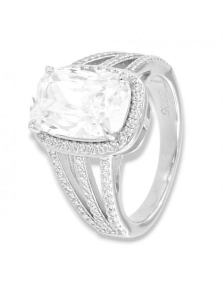 Anello Argento Rodiato Principessa Bianca 12x8MM [1e2d9745]