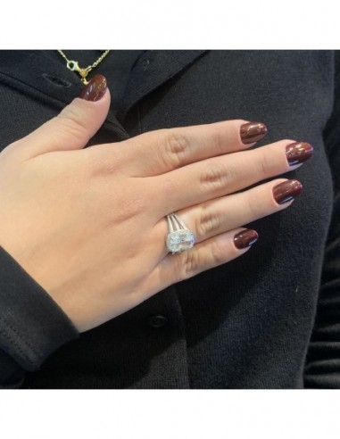 Anello Argento Rodiato Principessa Bianca 12x8MM [a9e0570e]