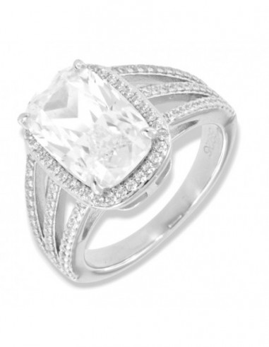 Anello Argento Rodiato Principessa Bianca 12x8MM [1efd960a]