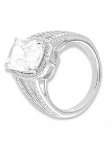 Anello Argento Rodiato Principessa Bianca 12x8MM [1badd114]