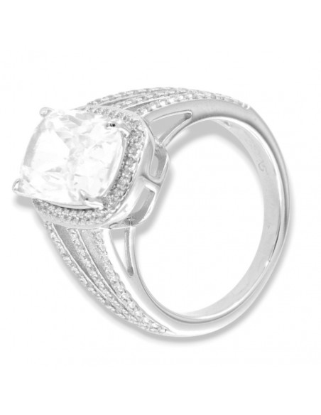 Anello Argento Rodiato Principessa Bianca 12x8MM [1badd114]