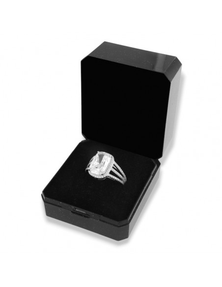 Anello Argento Rodiato Principessa Bianca 12x8MM [c28b9219]