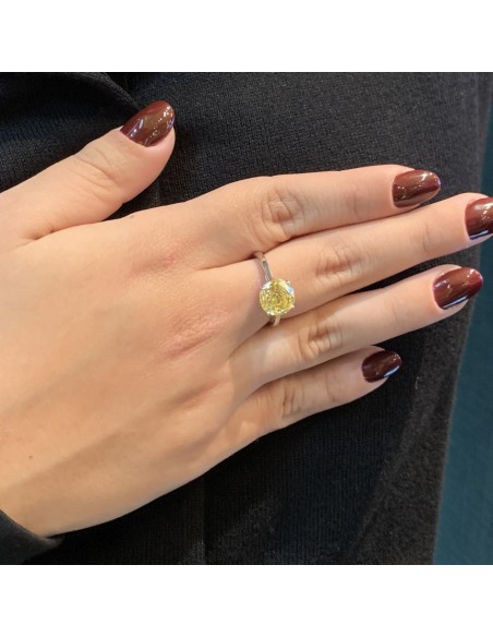 Anello Argento Rodiato Zircone Giallo [04c39905]