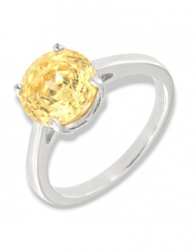 Anello Argento Rodiato Zircone Giallo [b3de5801]